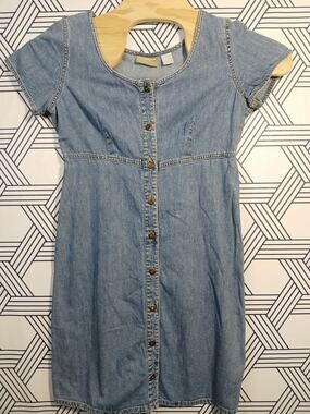 Liz Claiborne | Dresses | Liz Claiborne Blue Linen Blend Sleeveless Vneck Tie Waist Dress Women S Cottage